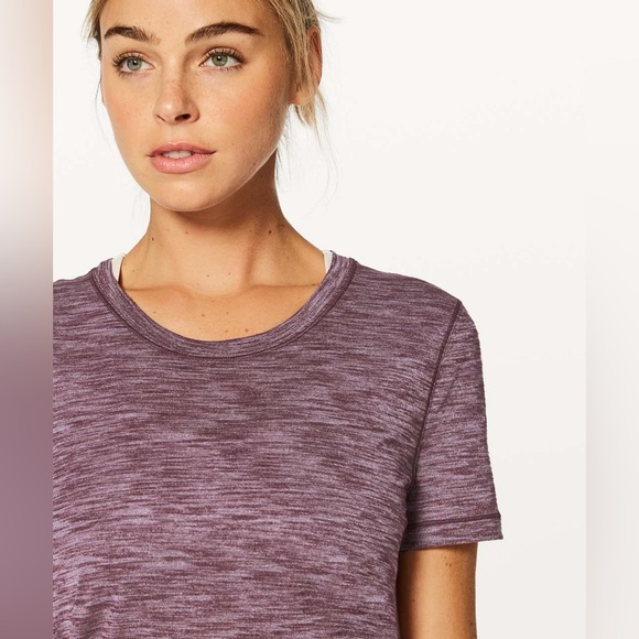 Lululemon Long Distance Short Sleeve in Heathered Garnet Size 4 / 6 - Picture 3 of 7